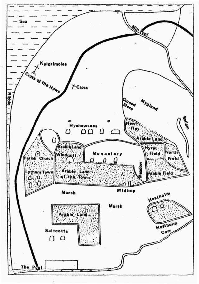 Map Lytham in 1500s